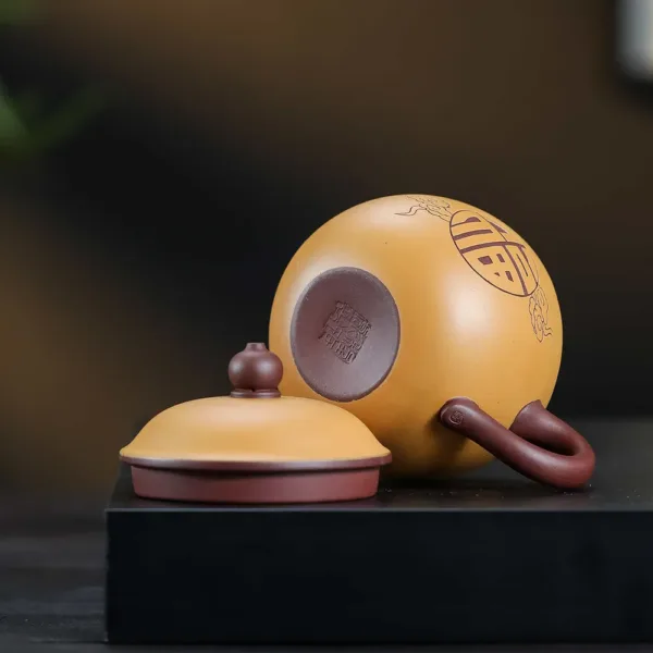 Handmade Purple Sand Tea Cups with Engraving(紫砂杯) - Image 6