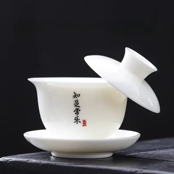 White Porcelain Hoverable Gaiwan(羊脂玉可悬停盖碗) - Image 23