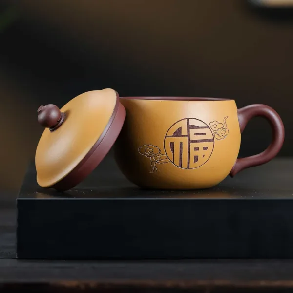 Handmade Purple Sand Tea Cups with Engraving(紫砂杯) - Image 5
