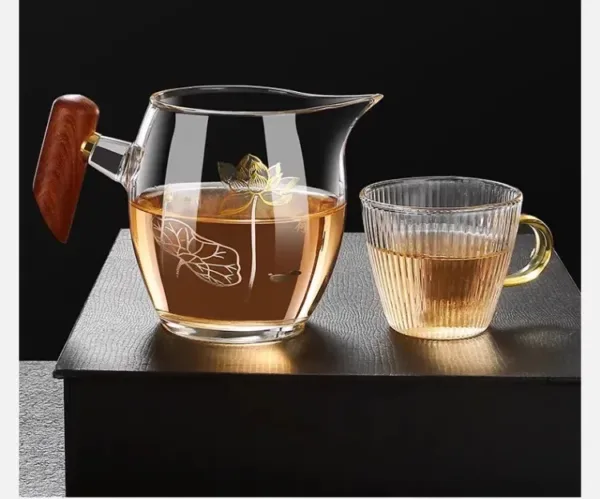 Wooden Handle Glass Fairness Cup (公道杯) Kung Fu Cha Accessories - Image 3