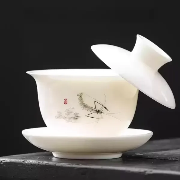White Porcelain Hoverable Gaiwan(羊脂玉可悬停盖碗) - Image 19