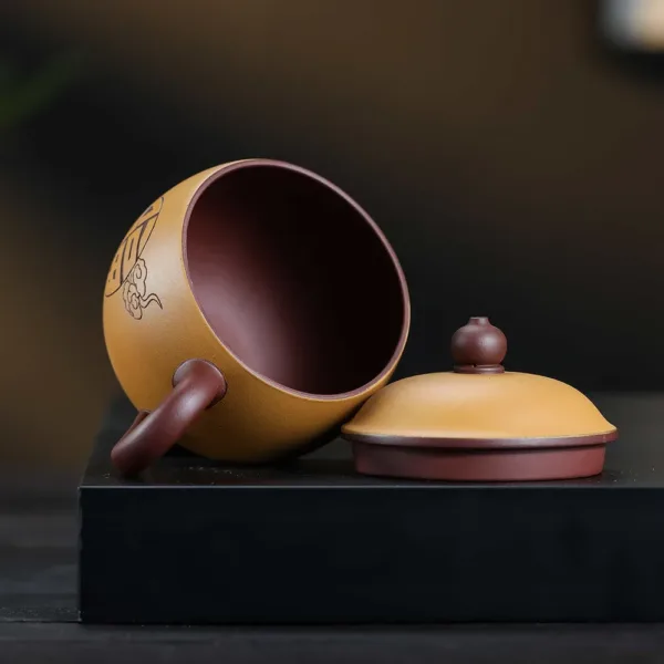 Handmade Purple Sand Tea Cups with Engraving(紫砂杯) - Image 4