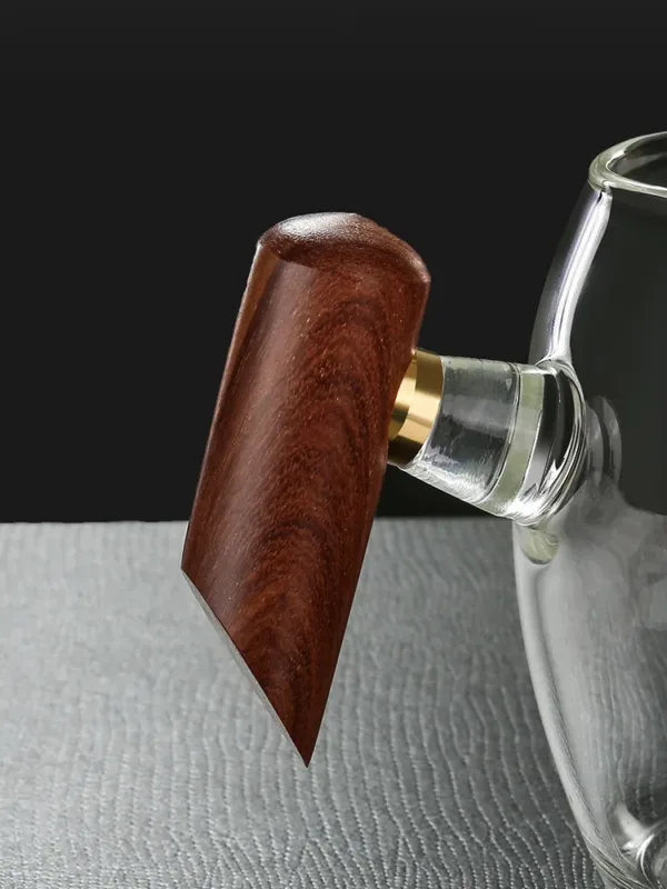 Wooden Handle Glass Fairness Cup (公道杯) Kung Fu Cha Accessories - Image 2