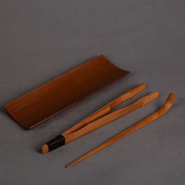 Carbonized Bamboo Tea Set (Tea Measure, Tongs, Needle Trio)(茶则, 茶夹, 茶针) - Image 3