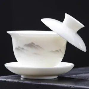 White Porcelain Hoverable Gaiwan(羊脂玉可悬停盖碗)