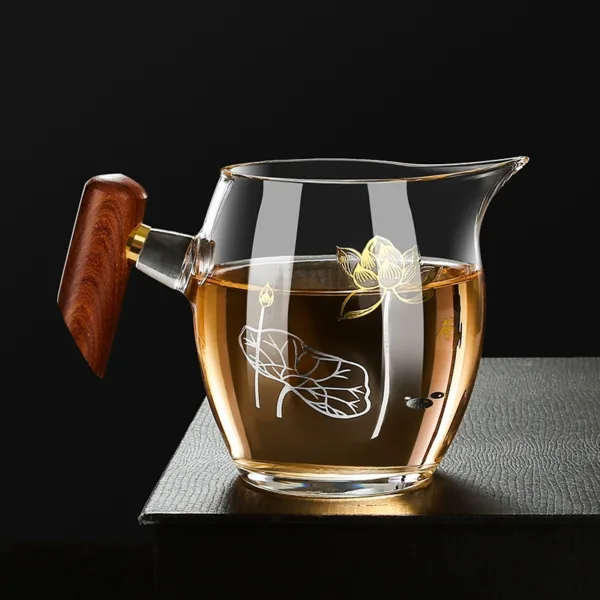 Wooden Handle Glass Fairness Cup (公道杯) Kung Fu Cha Accessories
