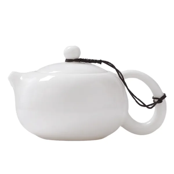 White Porcelain teapot made of mutton-fat jade(羊脂玉白瓷茶壶) - Image 4