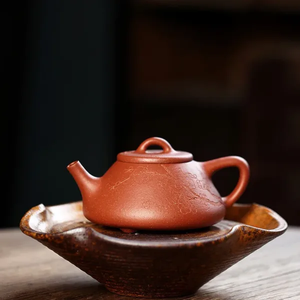 Handmade Yixing Zisha Ziye Shibiao Teapot(子冶石瓢壶)