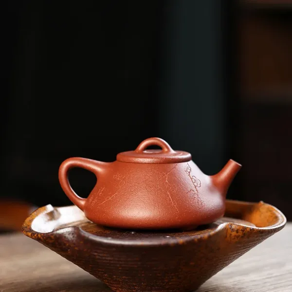 Handmade Yixing Zisha Ziye Shibiao Teapot(子冶石瓢壶) - Image 3