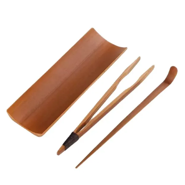 Carbonized Bamboo Tea Set (Tea Measure, Tongs, Needle Trio)(茶则, 茶夹, 茶针) - Image 5