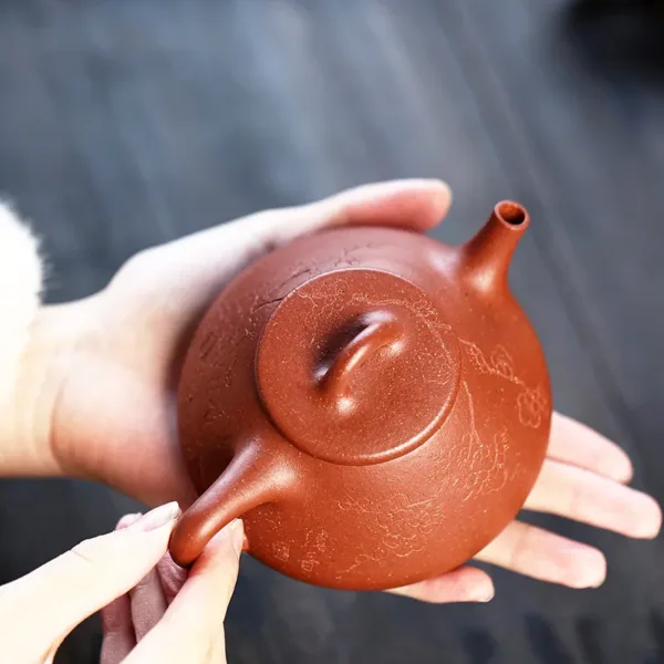 Handmade Yixing Zisha Ziye Shibiao Teapot(子冶石瓢壶) - Image 2
