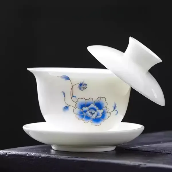 White Porcelain Hoverable Gaiwan(羊脂玉可悬停盖碗) - Image 16