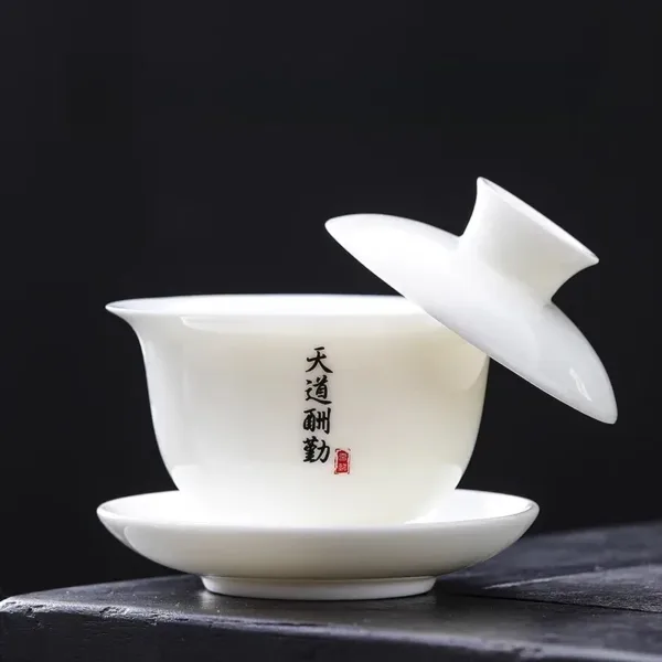 White Porcelain Hoverable Gaiwan(羊脂玉可悬停盖碗) - Image 20